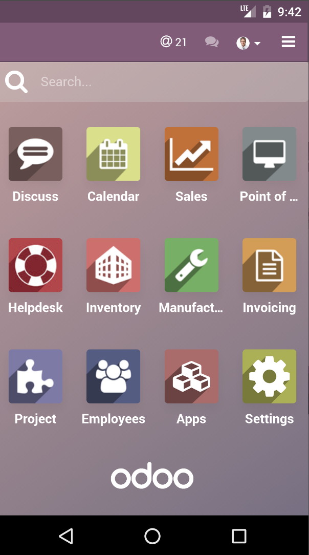 Interface vistual Odoo muy cuidado